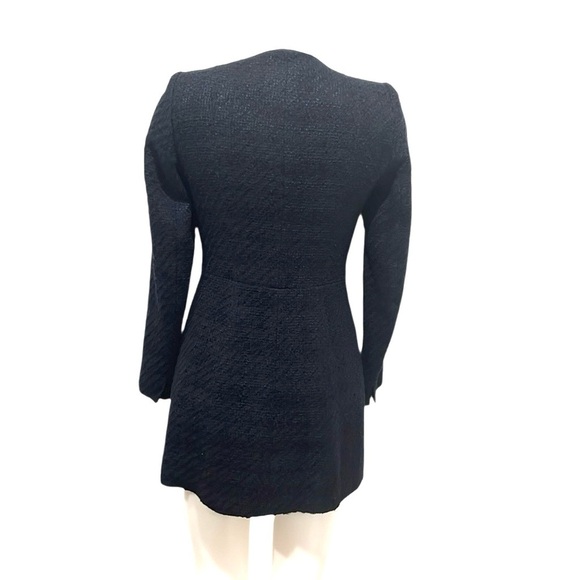 Zara navy blue structured blazer jacket with gold buttons size Small - Picture 2 of 7